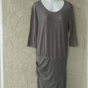 James Perse Jersey shirred side sheath dress